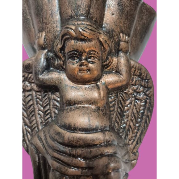 Cherub Angel Wall Sconce Gothic Bronze Finish Decorative Accent - Picture 4 of 11
